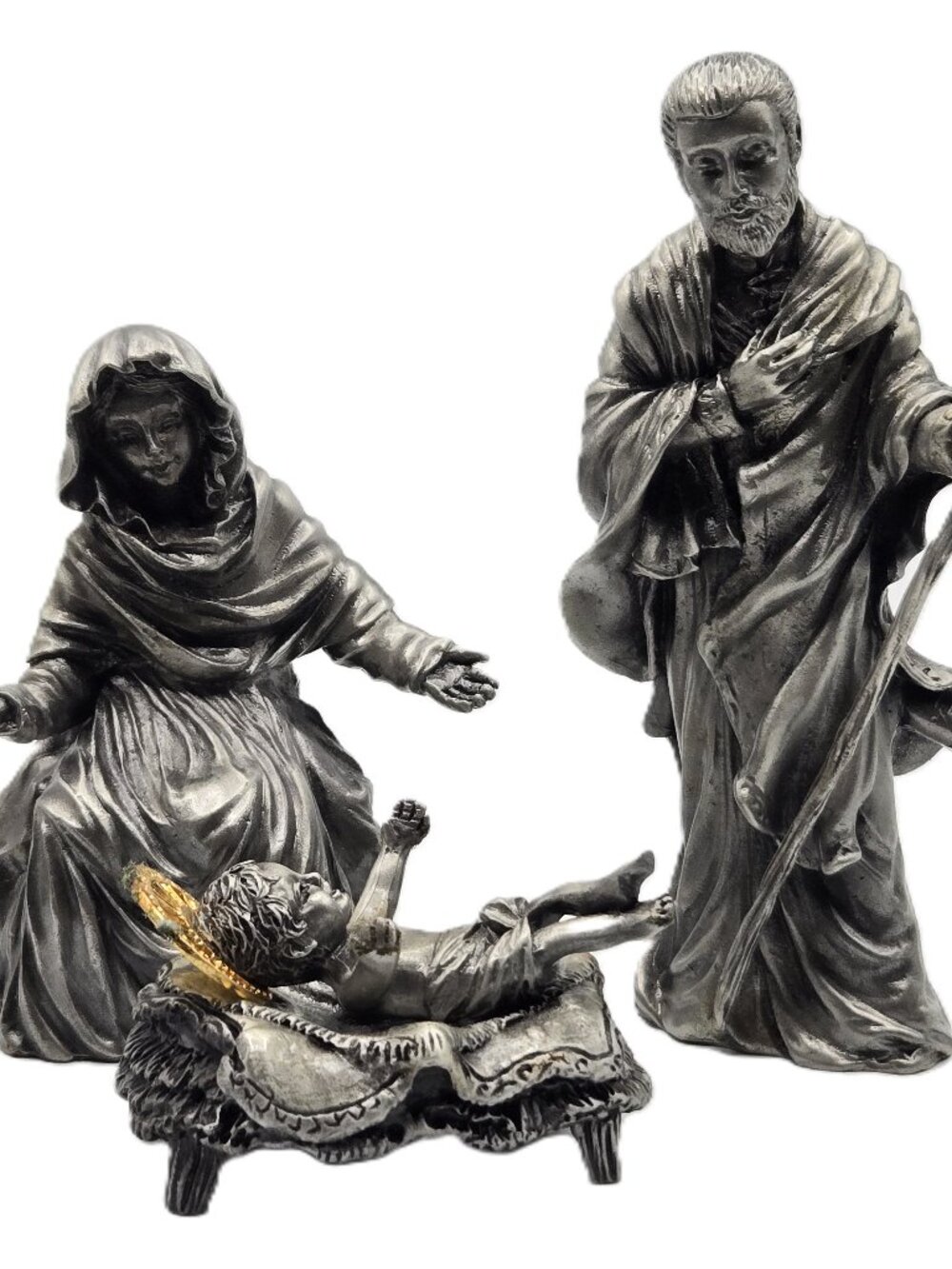 Lenox Kirk Stieff Collection Holy Family   Nativity Pewter Figurines Christmas